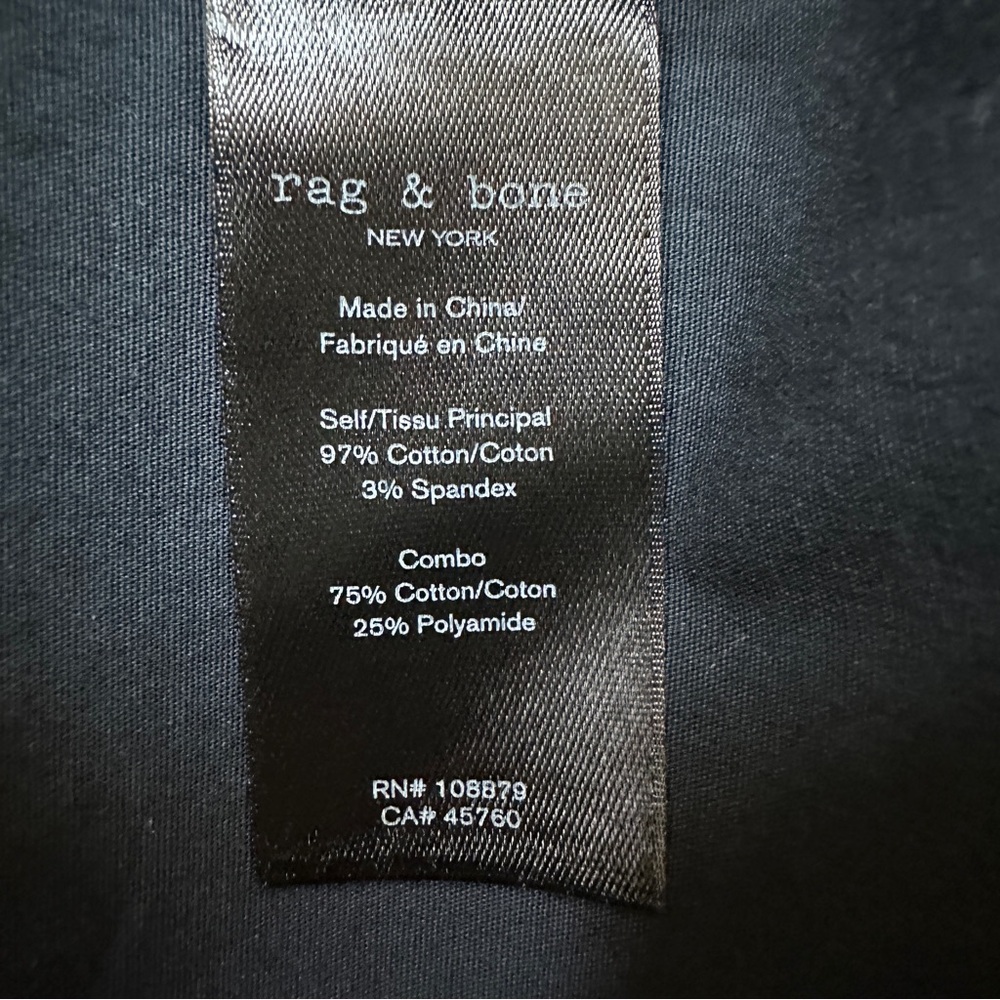 Rag & Bone Fit 2 Tomlin Poplin Shirt Slim Fit Size S NWT $195 - Picture 13 of 14